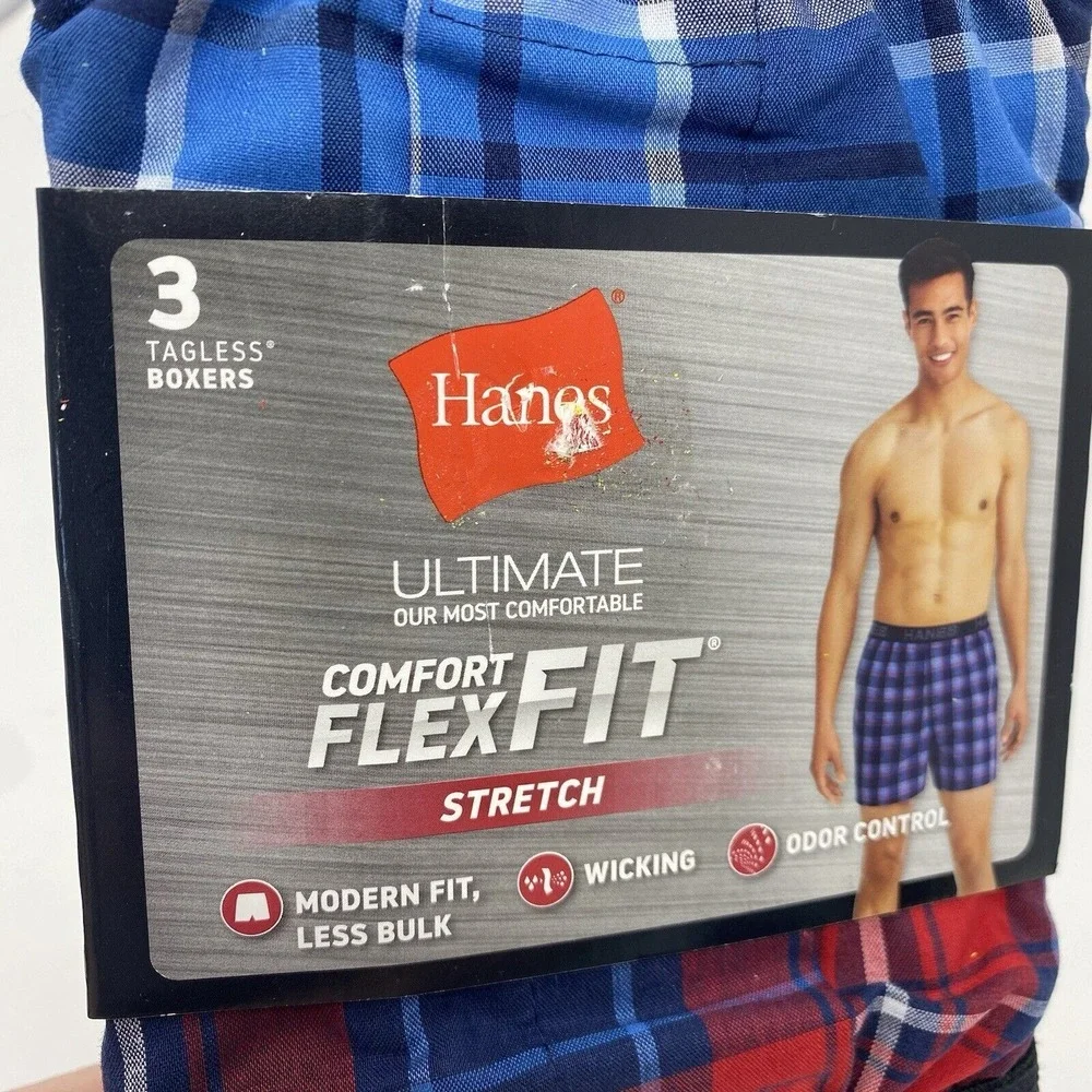 Hanes‎ Boxer Briefs Mens Small 3 Pack Stretch Ultimate Comfort Flex Fit Tagless